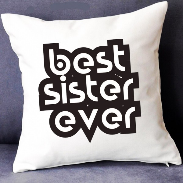 GRABADEAL Beautiful Best Sister Ever Black and White Cushions gift for Raksha Bandhan
